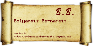 Bolyanatz Bernadett névjegykártya