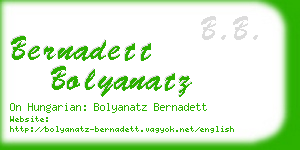 bernadett bolyanatz business card